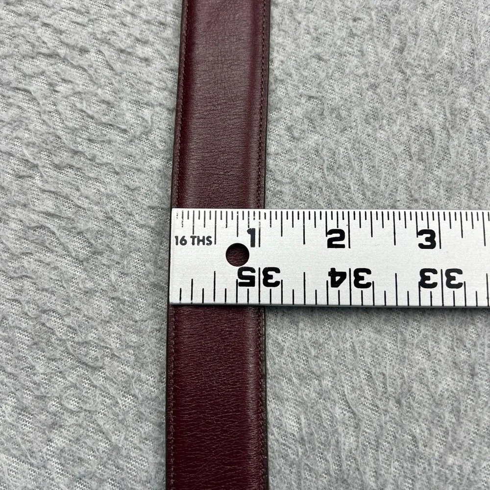 Coach Belt Mens 38 Burgundy French Calfskin Leather Solid Brass Buckle 3858 USA